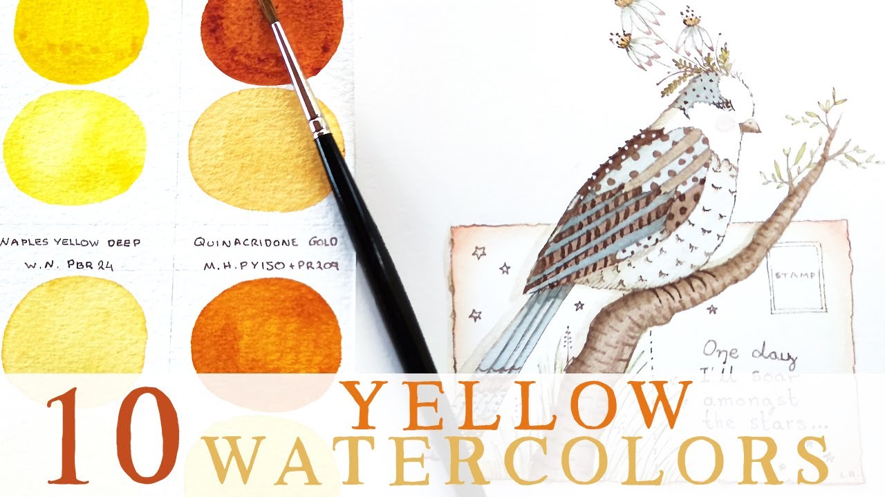 Swatching yellow watercolours