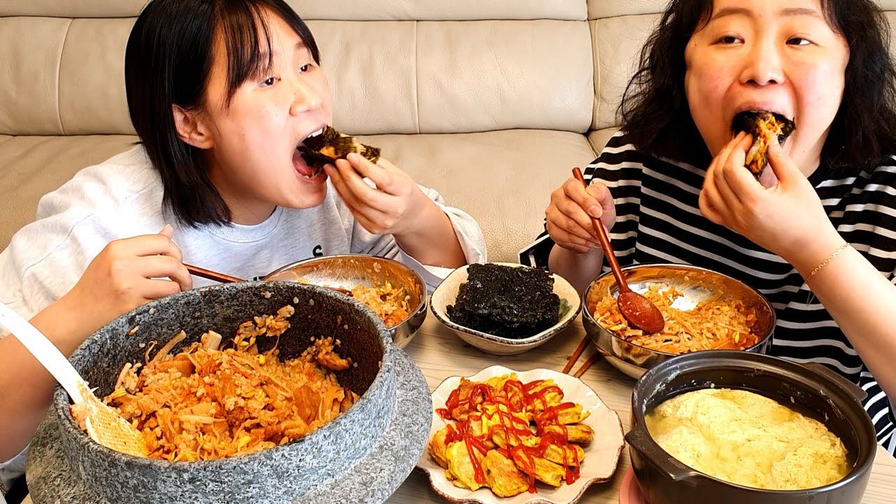 집에서 밥해먹는 일상먹방 브이로그(무, 표고버섯, 김치, 콩나물넣어 지은밥&계란찜) | Home meal (Shiitake Mushroom Kimchi Rice) Mukbang