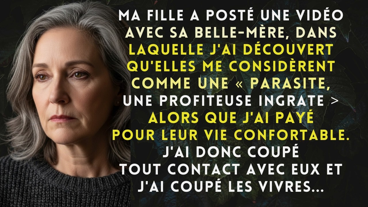 Ma fille a posté une vidéo avec sa belle mère où je découvre qu'elles me considèrent ＂parasite＂