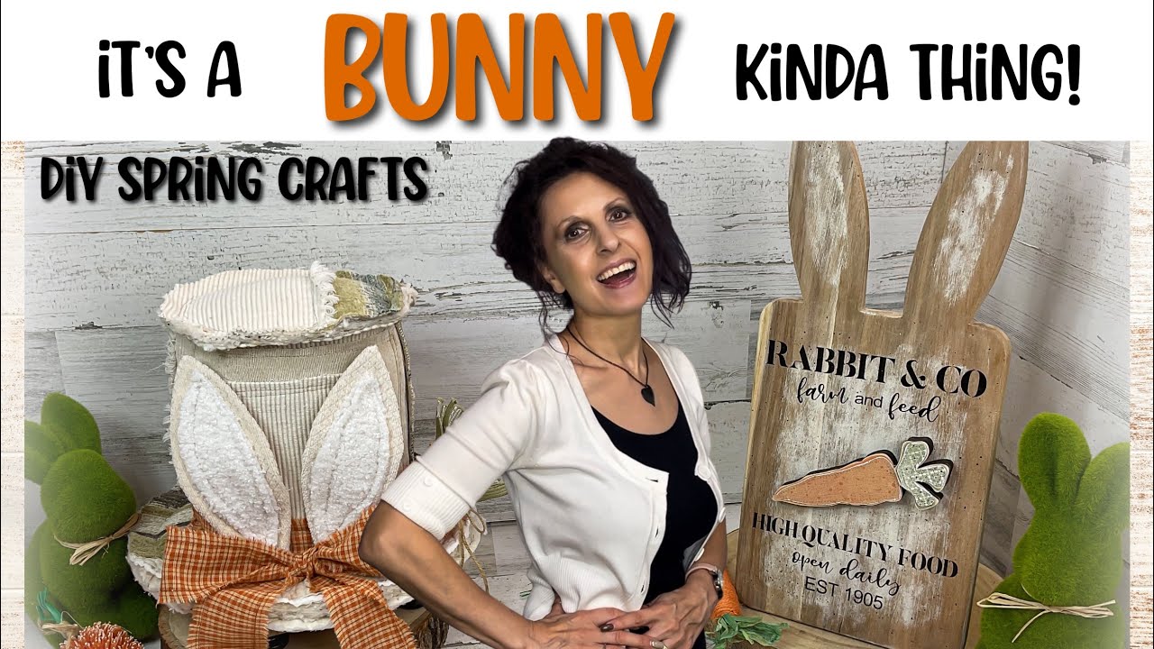 Hop Into Spring w/ Rustic Farmhouse Fabric & Wood Crafts to Brighten Your Space! DIY Spring Crafts