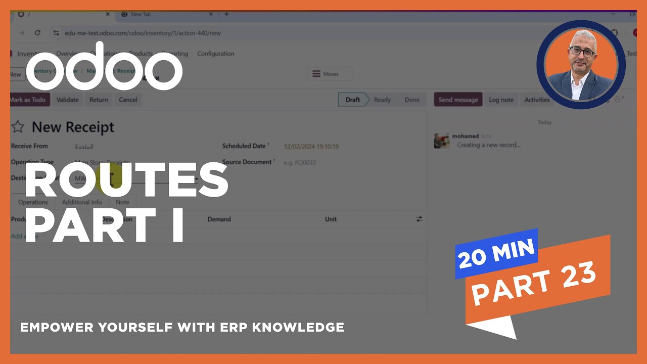 Routes Part I at Odoo Inventory Version 18 - الجزء الأول لشرح مسارات المنتجات بتطبيق المخزون أودوو18