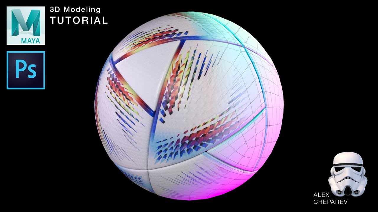 3D Modeling the 2022 World Cup Ball in Maya and Photoshop
