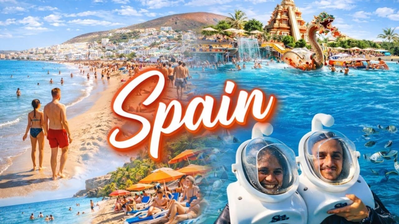Tenerife Spain Adventure | Los cristianos Beach | Siam Water Park & Sea Trek | ස්පාඤ්ඤයේ සංචාරයක්