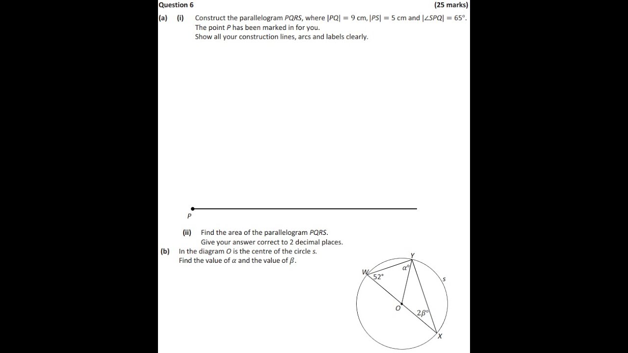 Question 6 solutions for 2019 leaving cert Paper 2 Ordinary level
