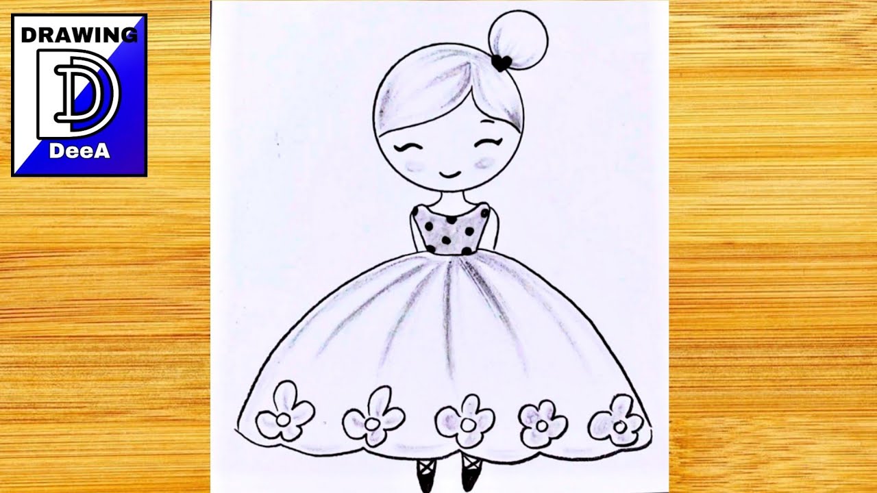 Come disegnare una ballerina carina Disegni facili ❤️ che disegna una ragazza che balla