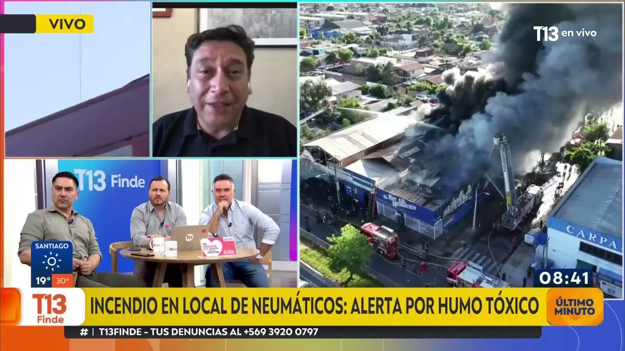 Incendio en local de neum&aacute;ticos en San Miguel: prevencionista da recomendaciones por humo t&oacute;xico