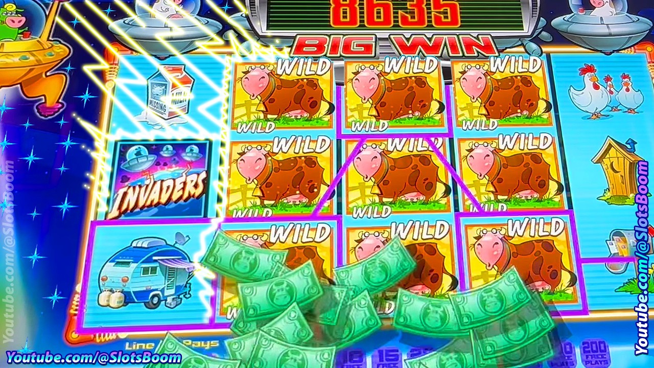 WILD BLAST WIN!!! BONUS on Invaders Attack From The Planet Moolah CASINO SLOTS