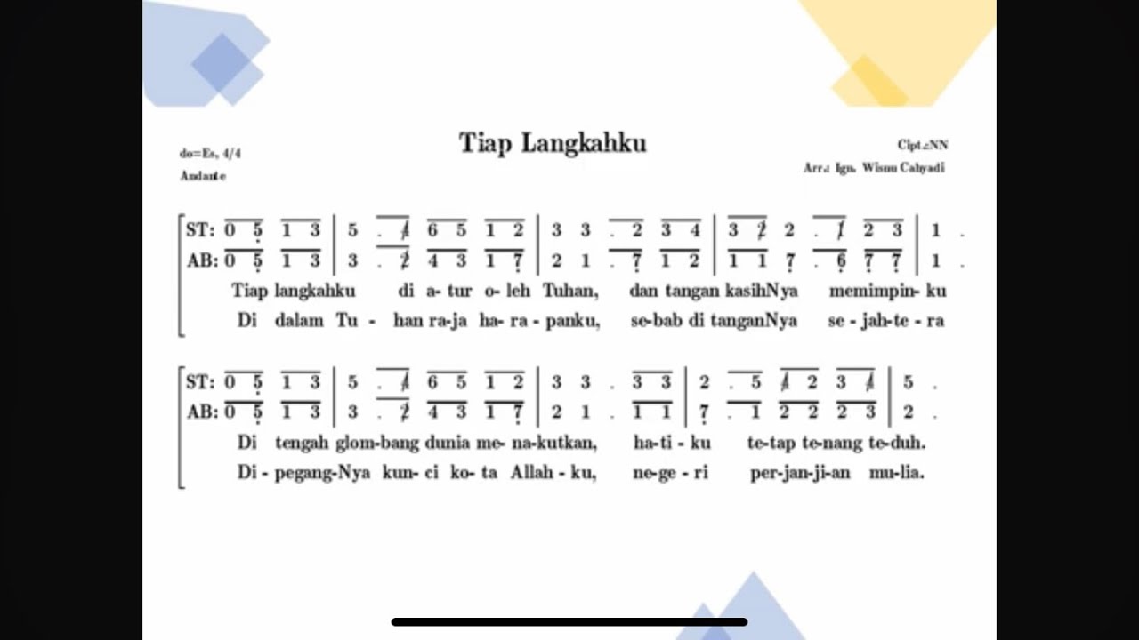 Tiap Langkahku - notasi Alto