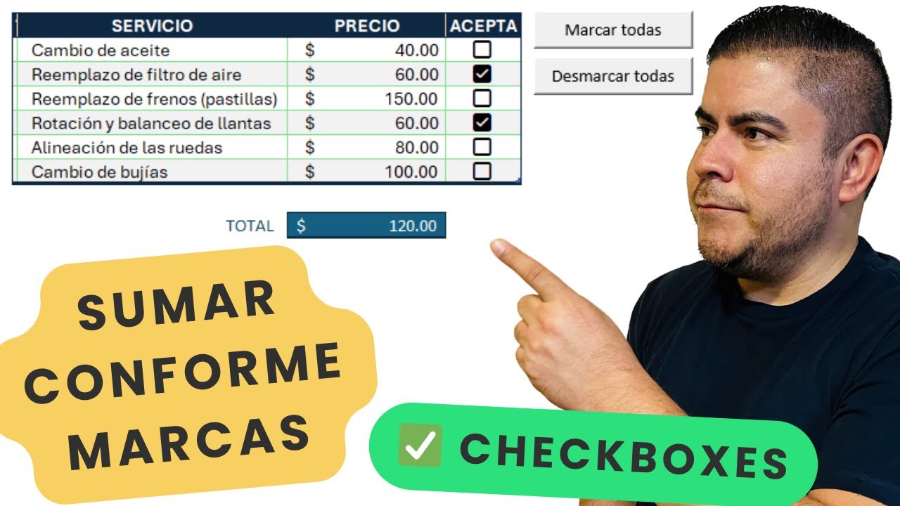✅ Sumar Mientras Marcas los Checkbox | Fórmulas + Casillas + Macros