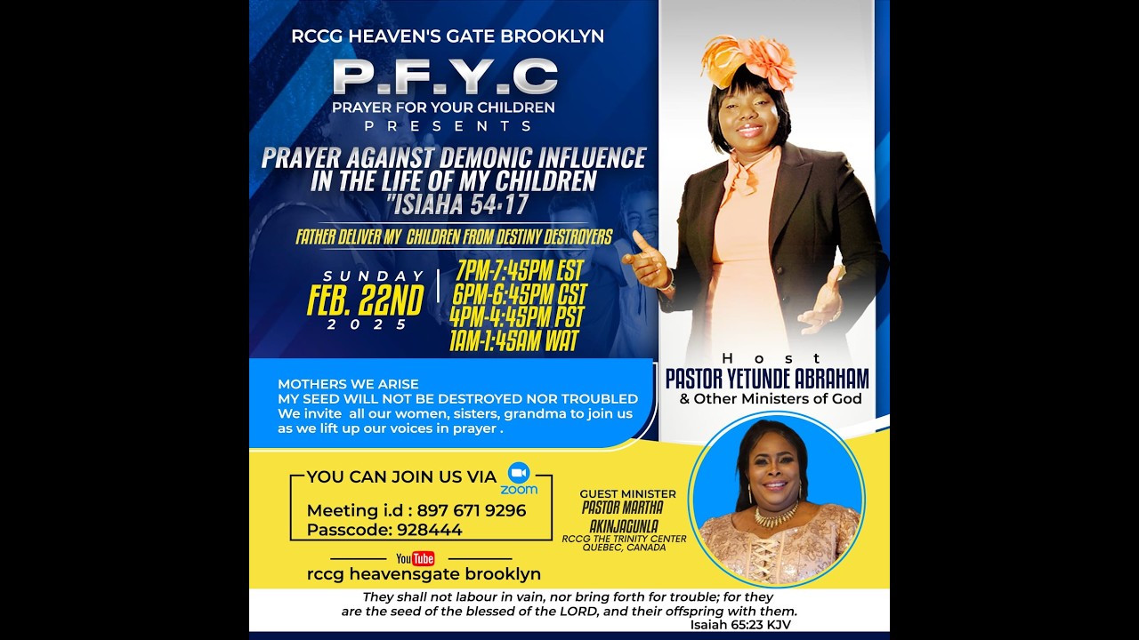 Prayer For Your Children|PRAYER AGAINST DEMONIC INFLUENCE IN D LIFE OF MY CHILDREN(RCCG HGB|02/22/26