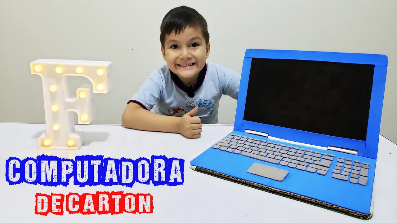 COMPUTADORA DE CARTÓN RECICLADO PARA NIÑOS 4K