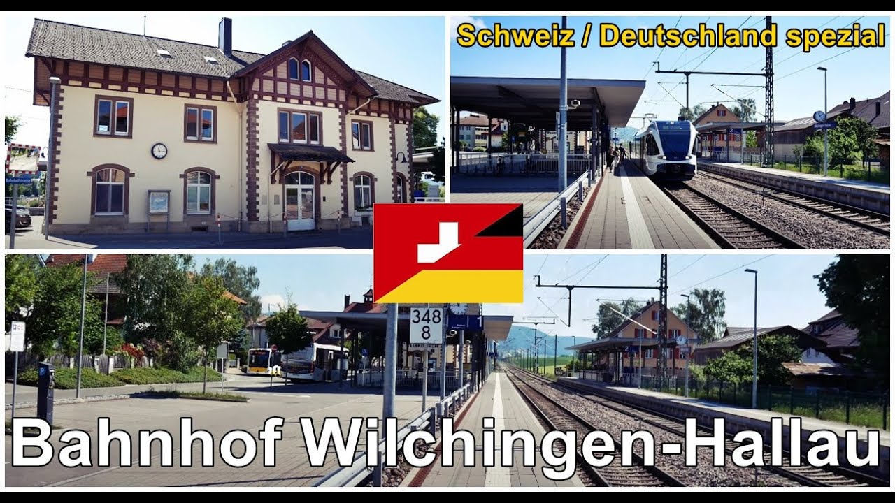 German Railway Line in Switzerland / Bahnhof Wilchingen-Hallau, Schaffhausen, Schweiz 2020