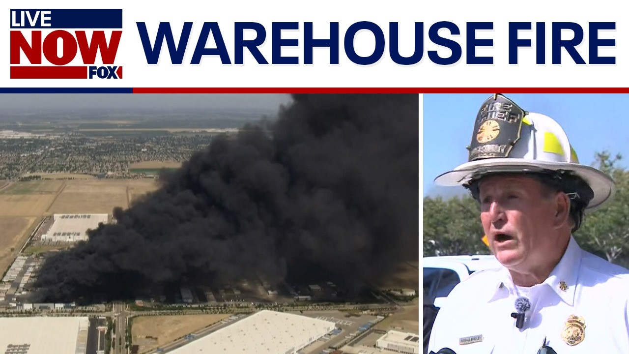 WATCH: Massive fire engulfs warehouse in Tracy, CA