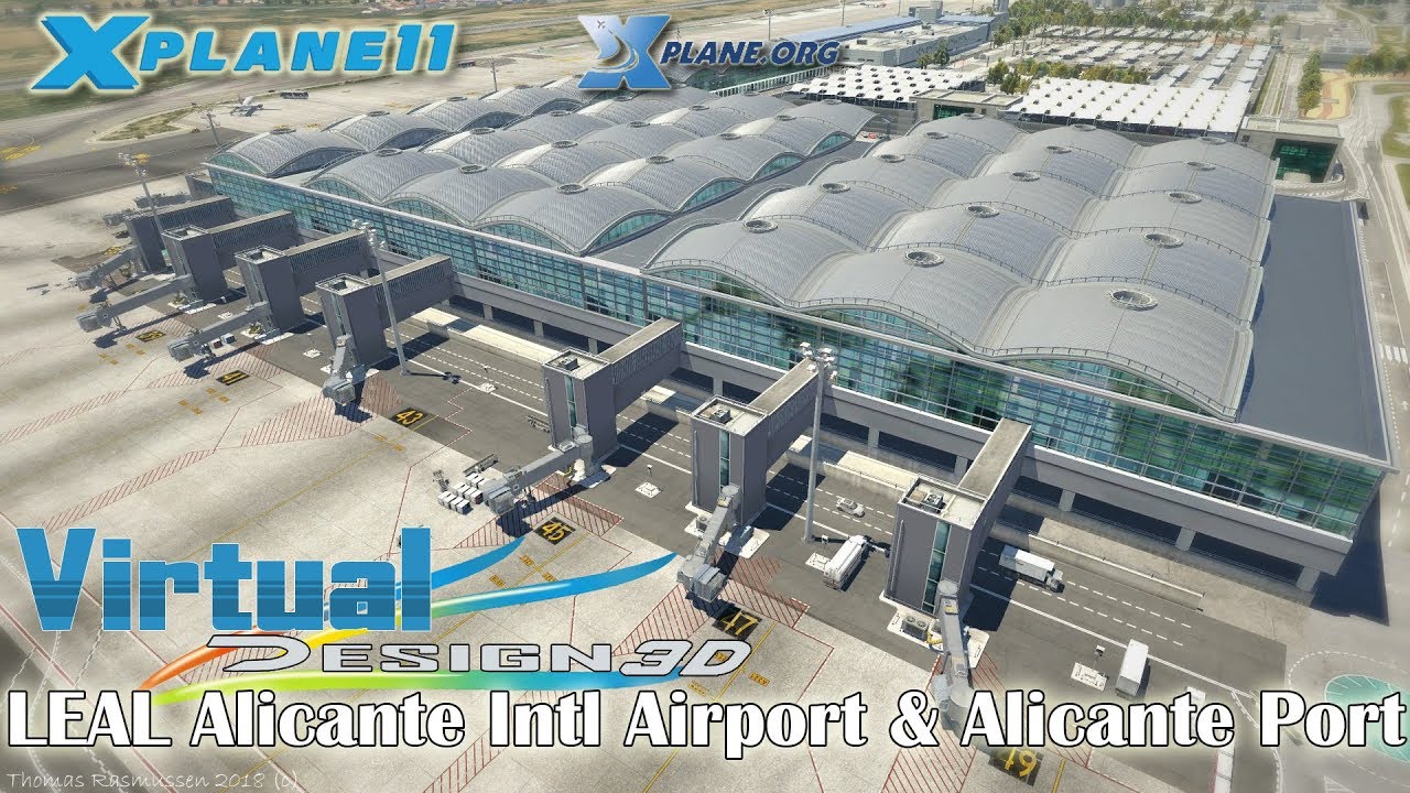 Virtual Design 3D LEAL Alicante Intl Airport & Alicante Port for X-plane 11