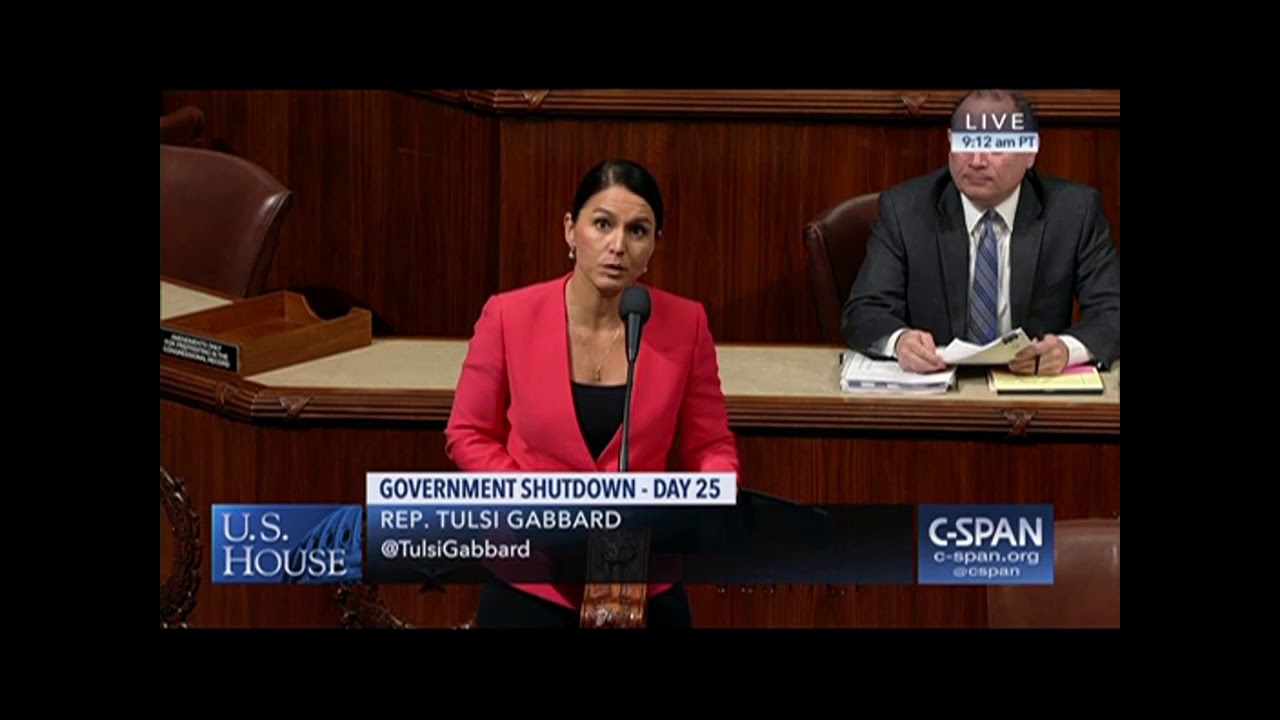 Rep. Tulsi Gabbard Calls for End to Government Shutdown