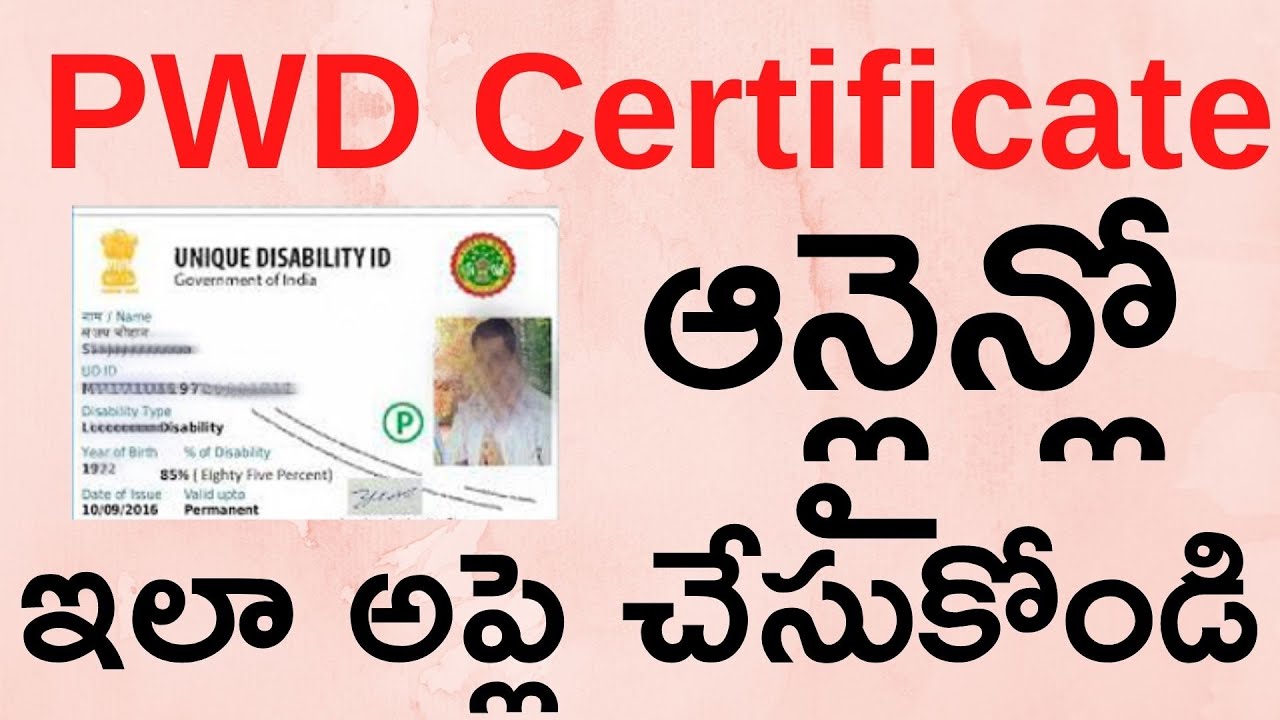 PWD Certificate Apply Online in Telangana | Person with Disability Certificate apply Online Telugu