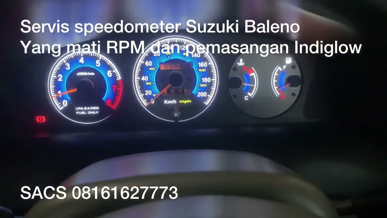 Servis speedometer Suzuki Baleno yang meter RPM mati dan pemasangan Indiglow