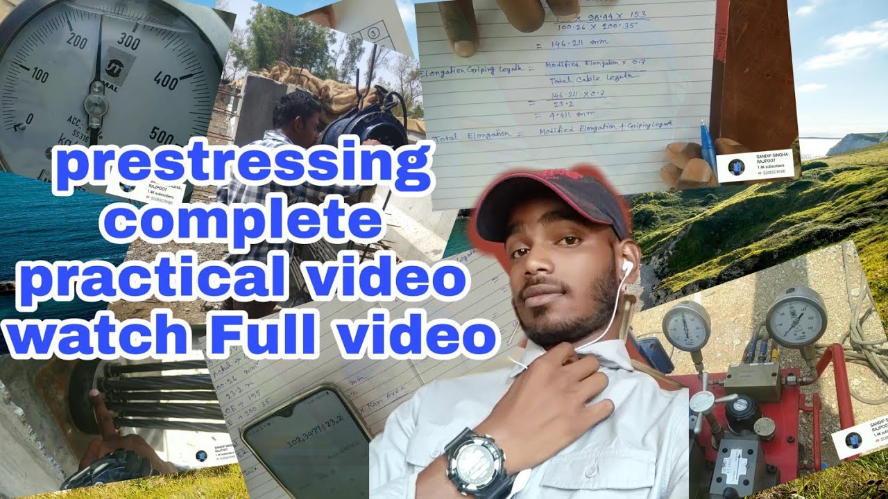Post tensioning or Prestressing complete practical video hindi. PSC and RCC GIRDER.
