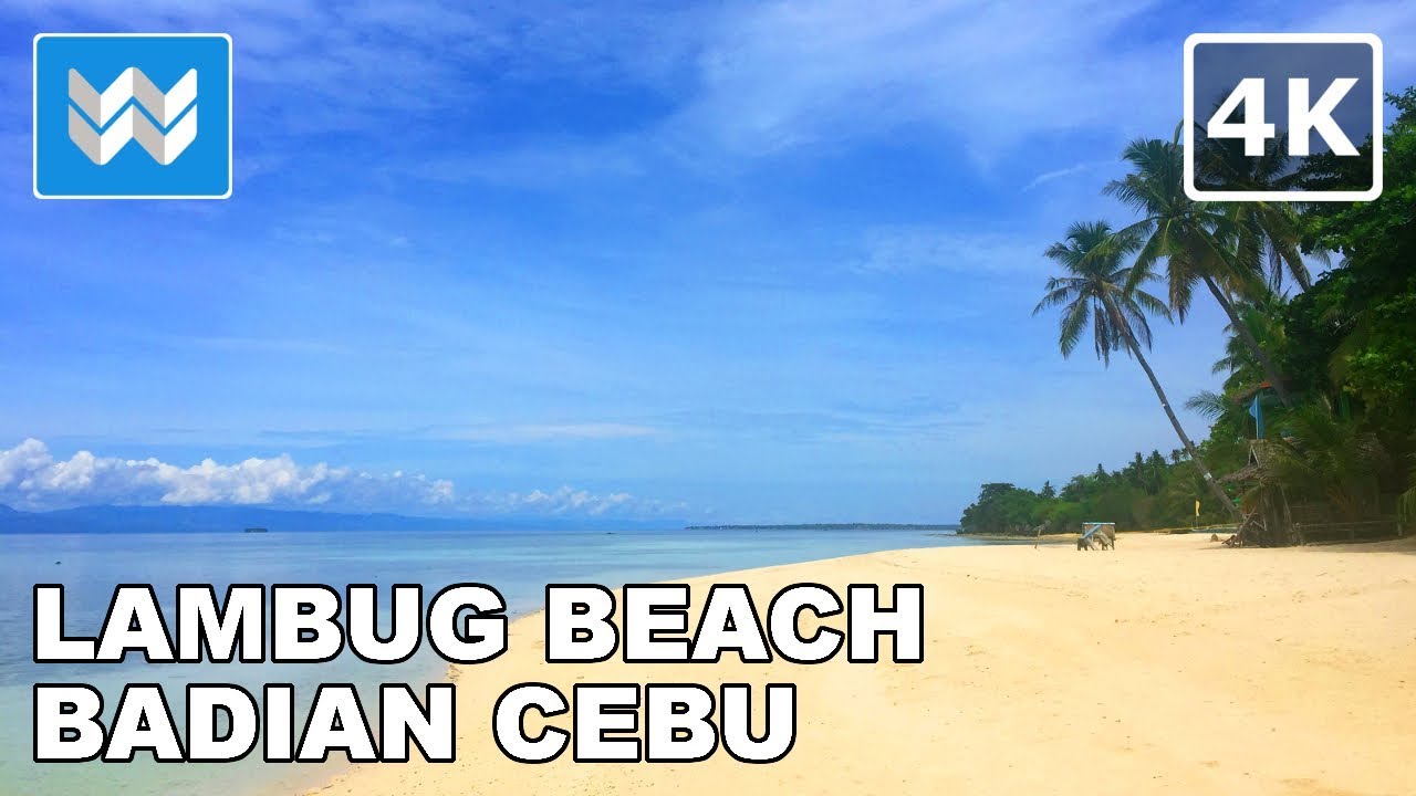 Lambug Beach in Badian, Cebu | Virutal Walk | Philippines Travel Guide 【4K】 🇵🇭