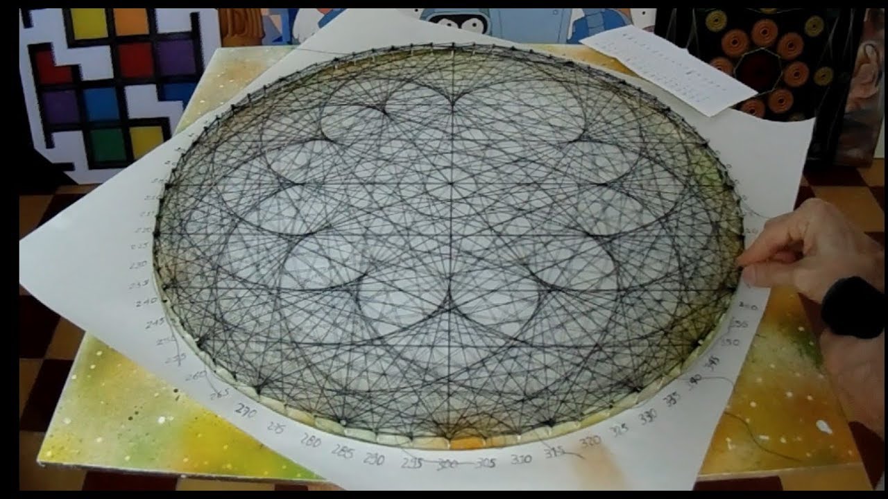 string art lotus flower by jorge de la tierra