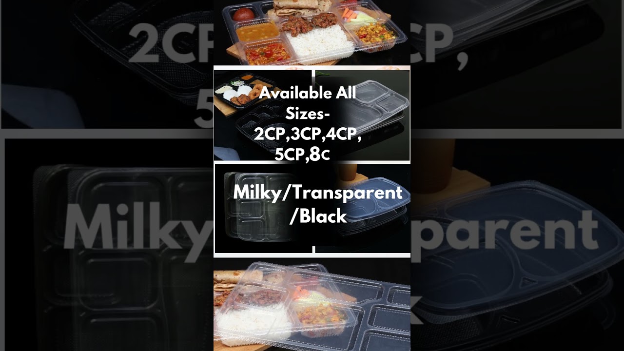 Disposable Plastic Meal Tray | Cloud Kitchen/Restaurants/Hotels | Pack Food| Container.