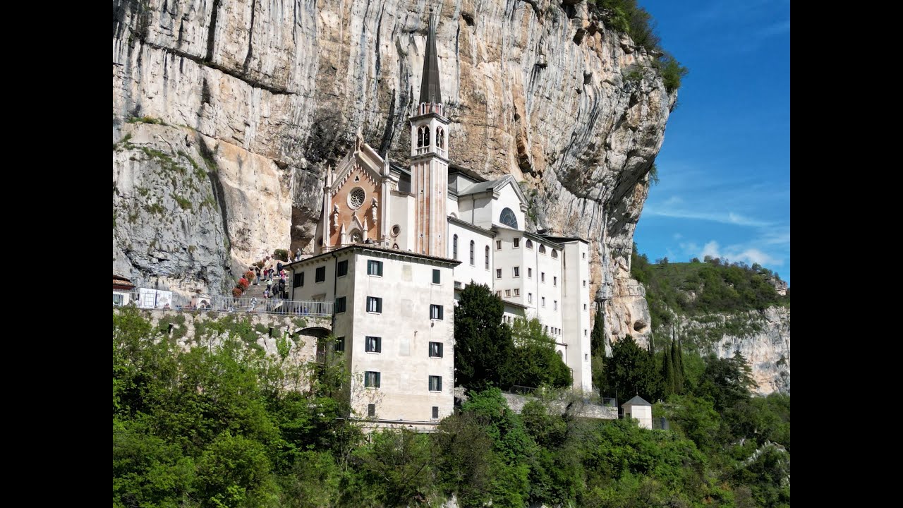 Sanctuary Madonna della Corona at Spiazzi Italy by drone 2025