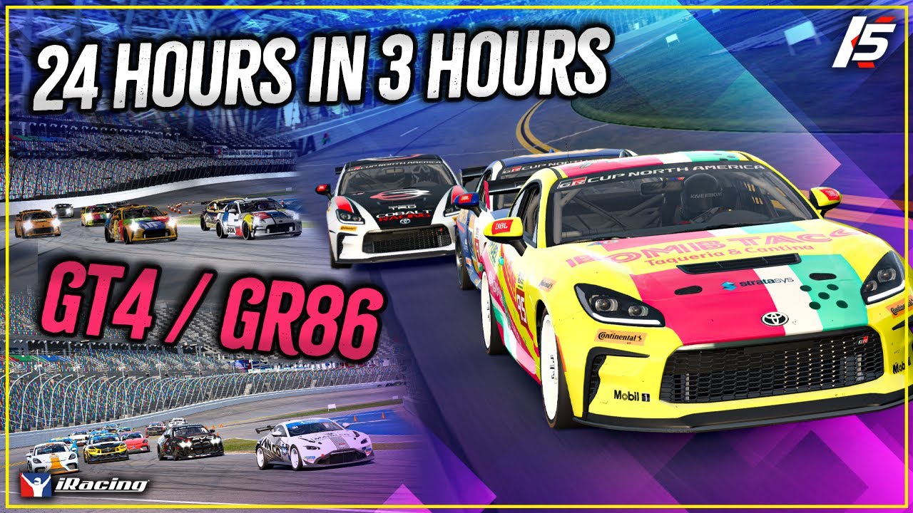 GT4 / GR86 Daytona 24 - iRacing Road Rain Gameplay