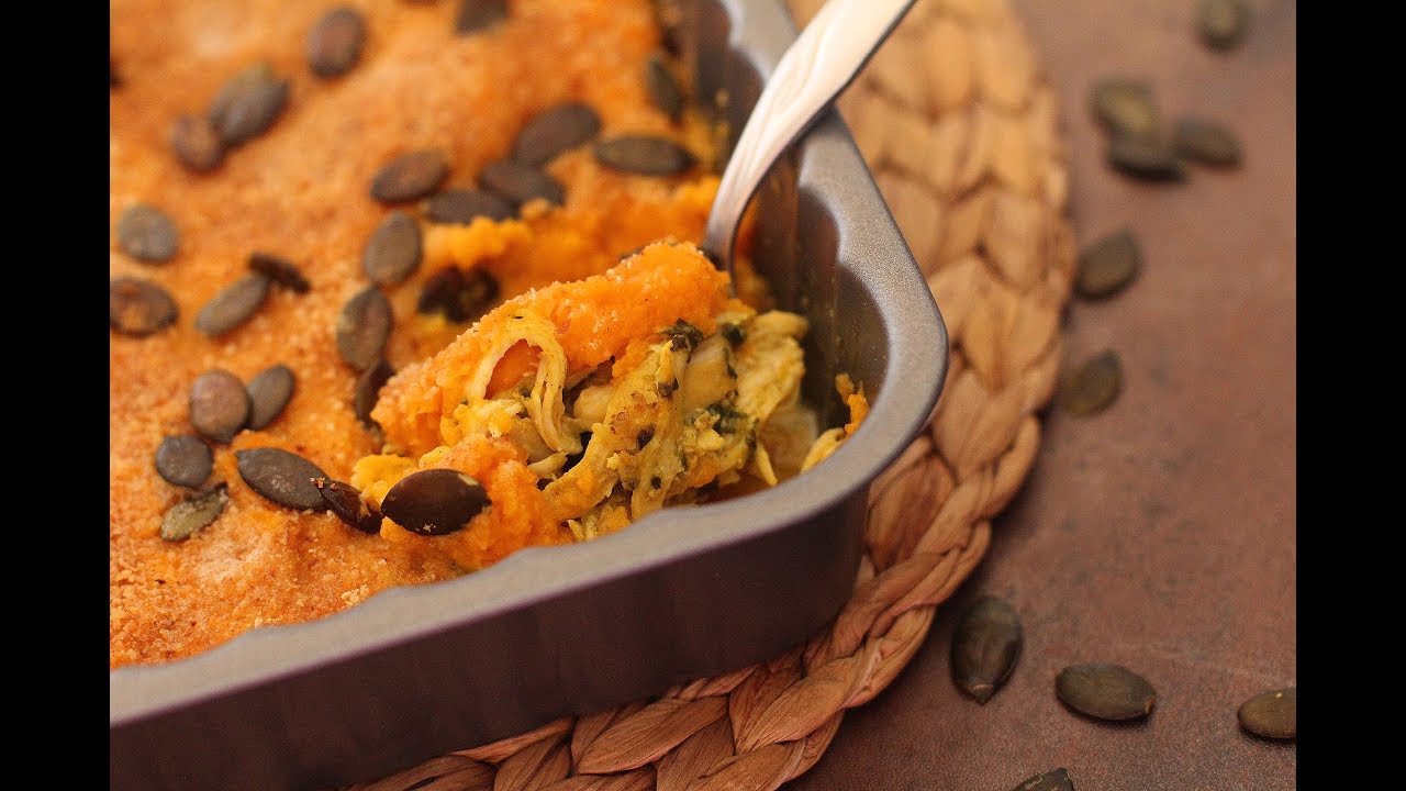 Hachis Parmentier au poulet et potiron : Délicieux ! /غراتان الدجاج و اليقطين ، لذيذ !