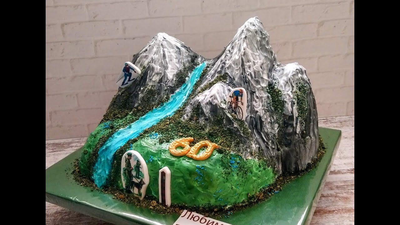 3D торт ГОРЫ. Сборка и украшение БЗК. Подробно. BERGE Torte. Mountain Cake. As MONTANHAS BOLO
