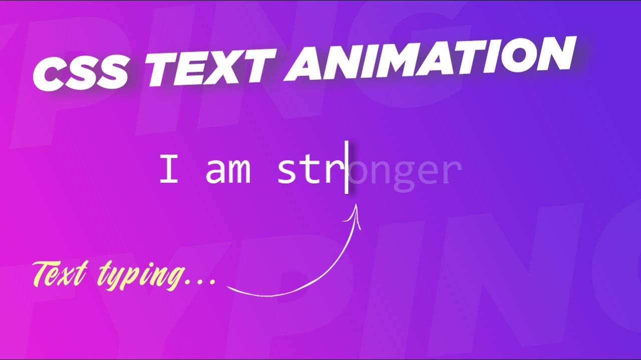 Text Typing Animation Effects Using Html and CSS | Typing Text Animation without Javascript