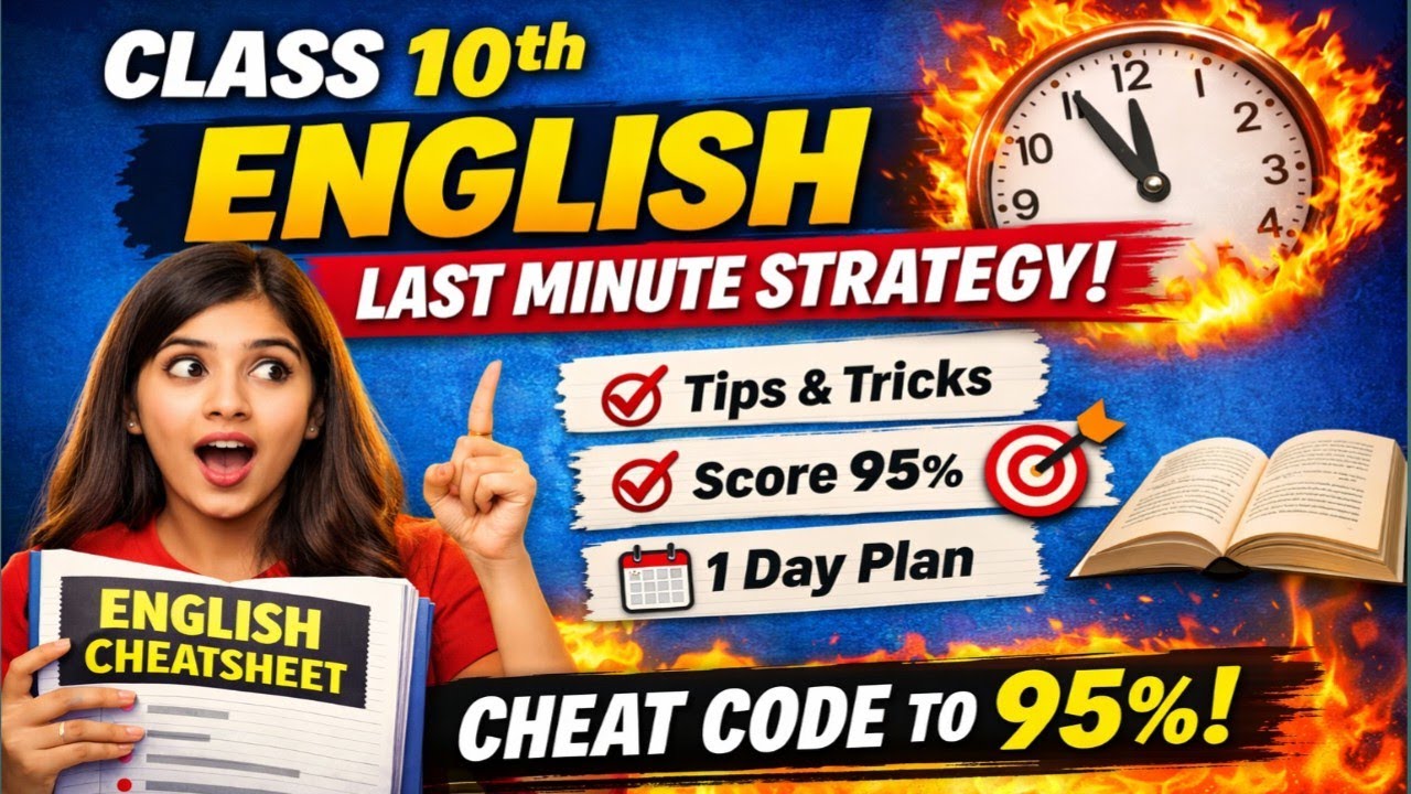 Class 10th English Last Minute Strategy 🔥 | English Cheatsheet To Score 95% In 1 Day