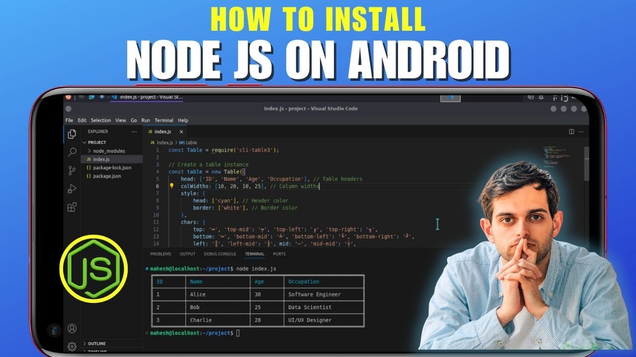 How To Install Node JS On Android Phone With VS Code Editor