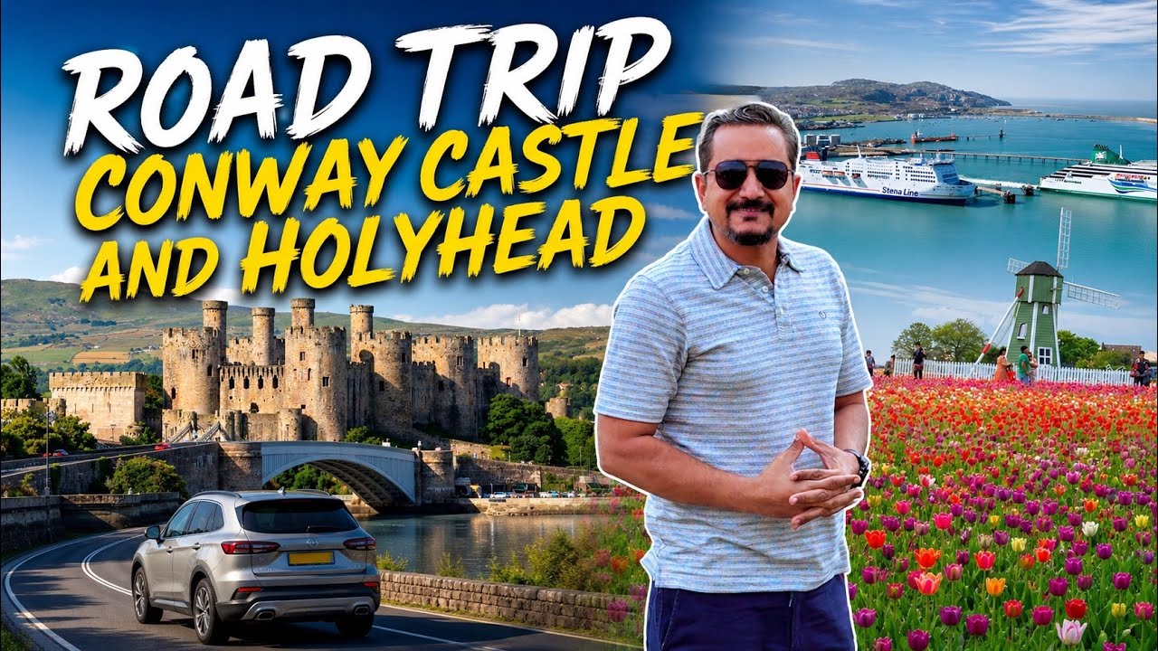 Manchester to Holyhead Ferry Terminal | Conway Castle | Exploring Wales Beautiful Harbour 