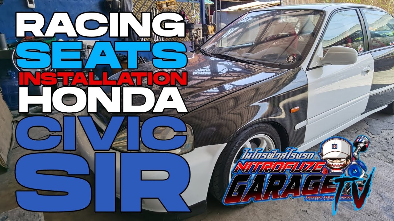 Racing seats installed on Honda Civic SIR Fabrication of brackets and installation