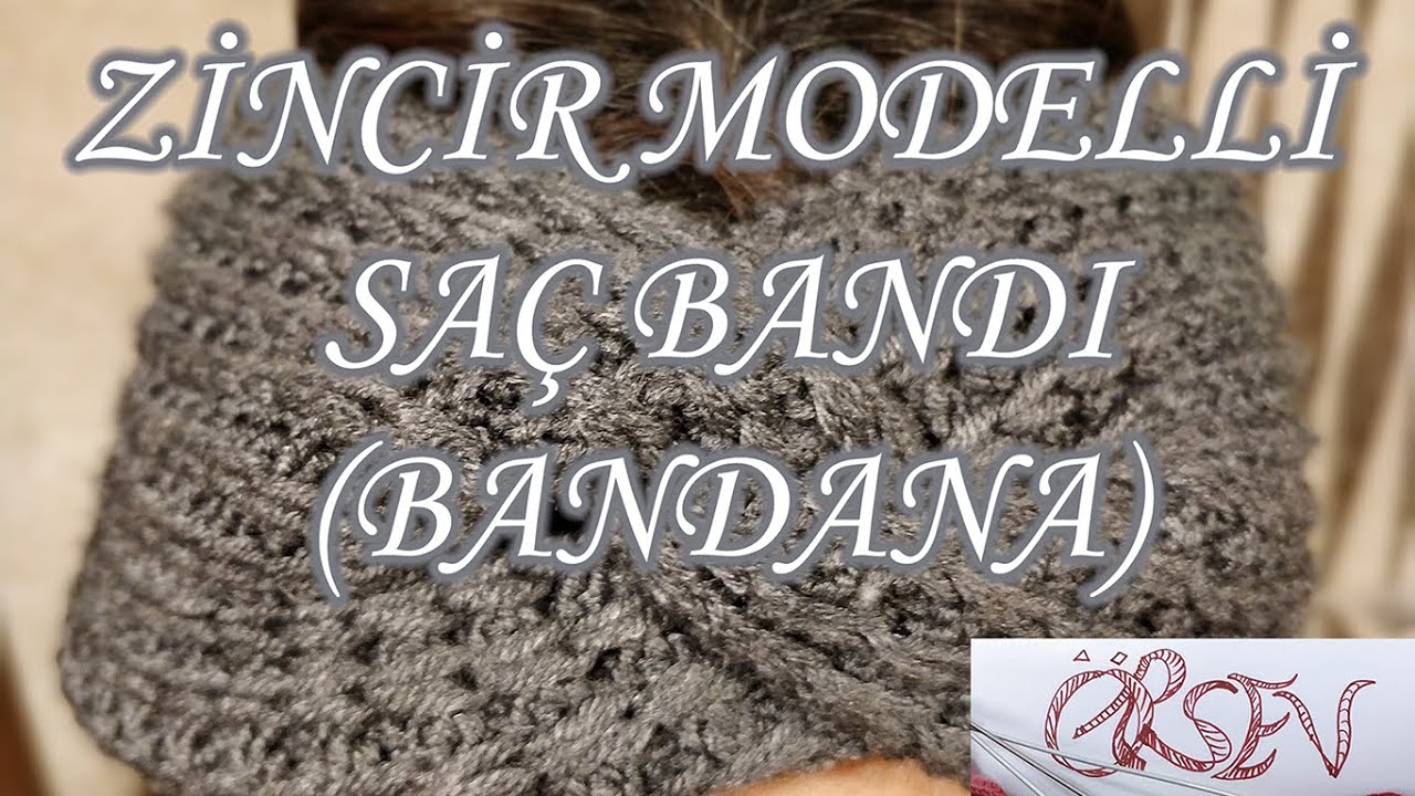 ZİNCİR MODELLİ SAÇ BANDI (BANDANA) YAPIMI iki şişle | How to Weave Hair Bandanna Chain Style