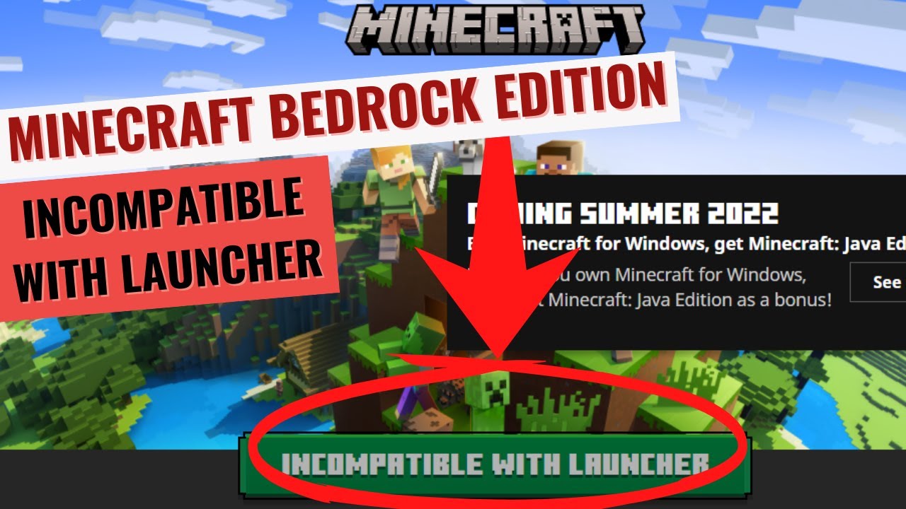Fix minecraft incompatible with launcher error-  Minecraft bedrock edition