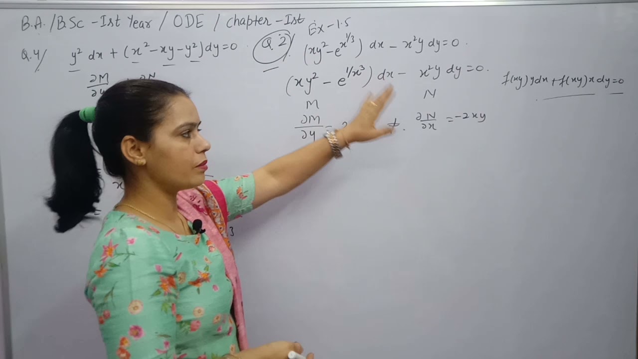 Important Questions of Chapter 1st ||Exact Differential Eq ||ODE B.A./B.Sc 1st Year Maths Sem 2nd