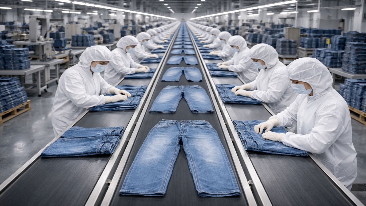 CÓMO se FABRICAN JEANS en MEGA FÁBRICAS: De Hilo a Pantalón Listo (PROCESO) | En Masa