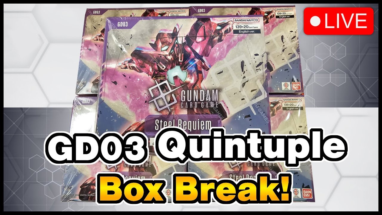 LET'S GO!!! LIVE GD03 Quintuple Box Break! Gundam Card Game!