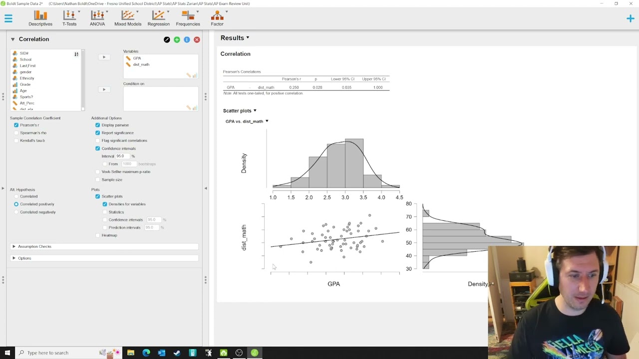 Linear Regression in JASP