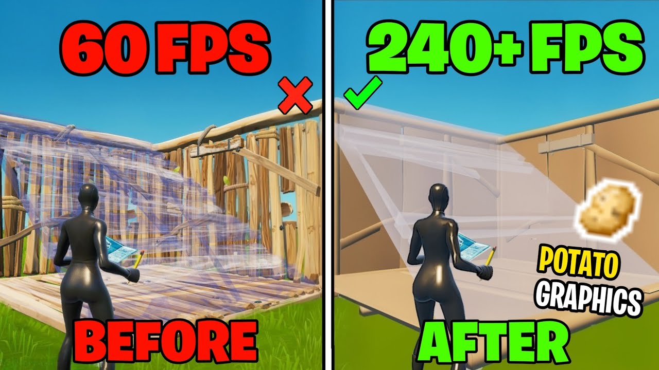 Как получить графику Potato в Fortnite на видеокартах AMD, NVIDIA и Intel! (Максимальный FPS + 0 ...