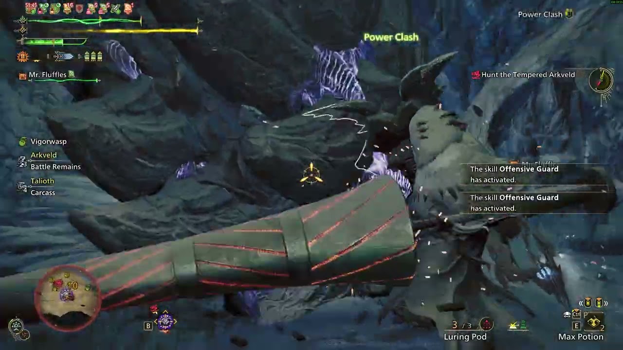 MHWilds - 8-5* Max. HP Silver Crown Arkveld vs. Gogma Gunlance 3:45 Slay (no trap/flash/env)