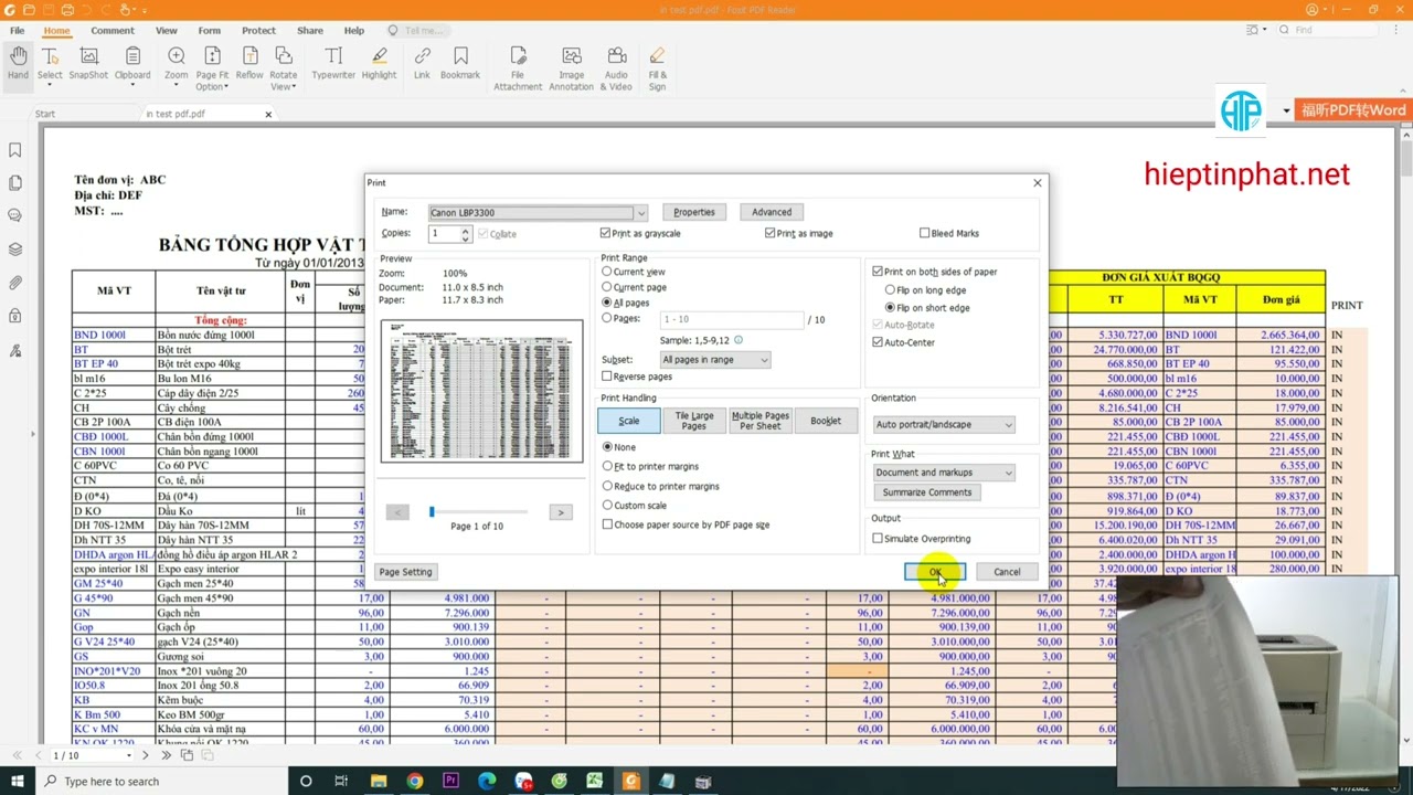 C&aacute;ch in từ PDF sang m&aacute;y in Canon, c&aacute;ch in kh&ocirc;ng bị ngược đầu v&agrave; in đ&oacute;ng dấu bản quyền l&ecirc;n file pdf