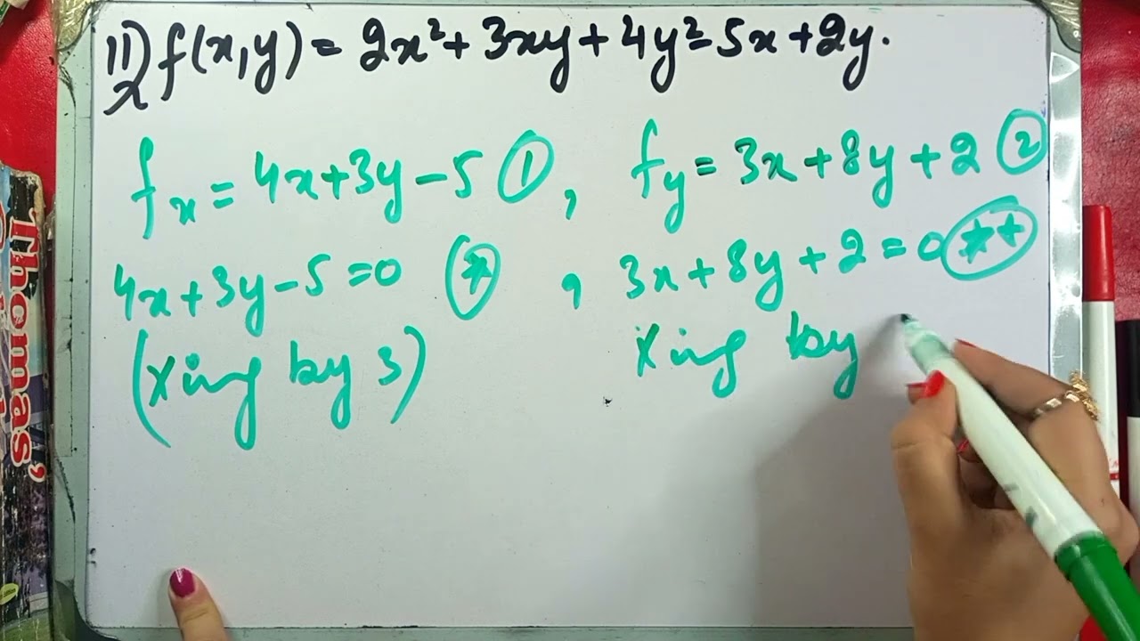 Exercise#14.7 CH#14 QUESTION#10-11 -Extream values-Thomas Calculus 11th ED