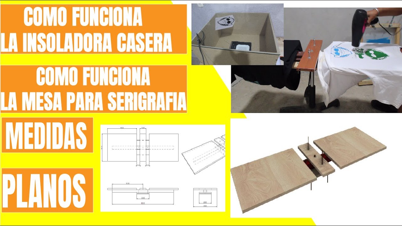 Medidas de insoladora y Mesa de serigrafia / Como funciona nuestra insoladora y mesa casera
