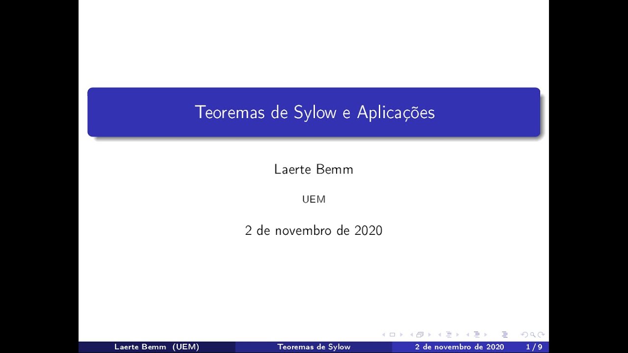 Aula 13 Parte III: Teoremas de Sylow