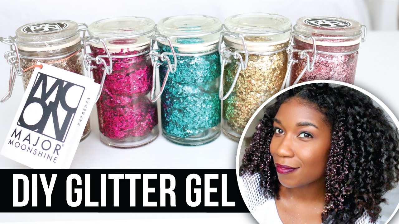 DIY Moonshine Glitter Gel Pomade + Glitter Hairstyles | Natural Hair