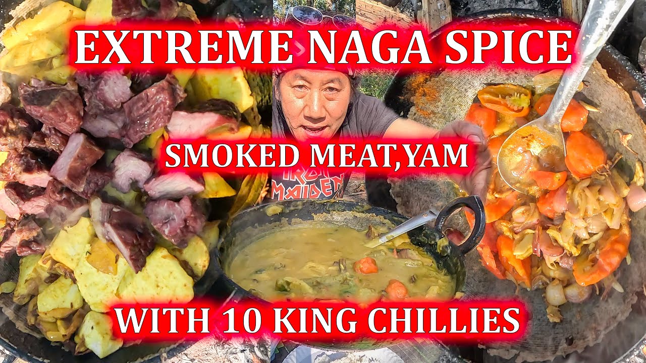 Extreme Heat || 10 King Chillies || Yam And Smoked Meat That Will Blow Your Mind.