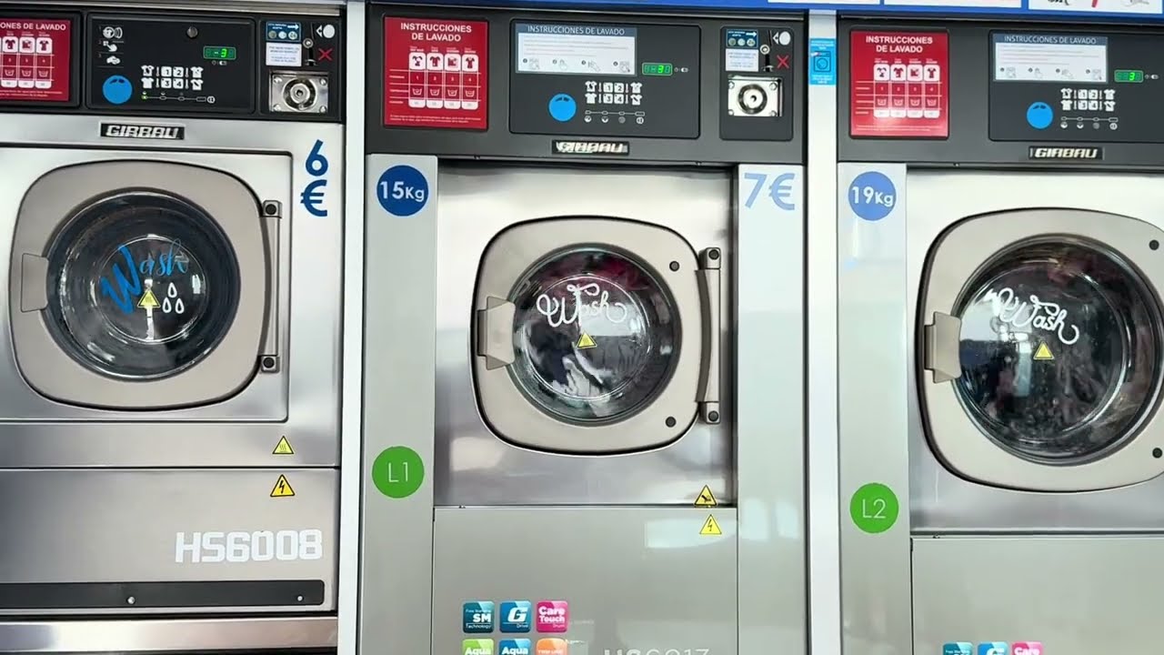 Girbau Launderette - All machines washing together