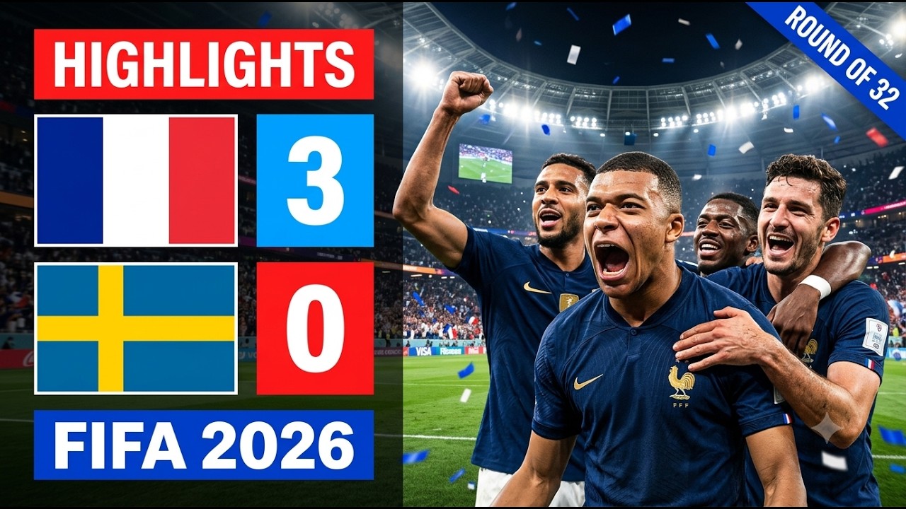 France vs Sweden Highlights 3-0 | FIFA World Cup 2026 Round of 32